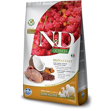 N&D grain free quinoa dog skin & coat quail & coconut 7 kg (8010276035684)