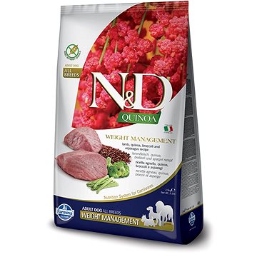 N&D QUINOA grain free dog weight Mngmnt lamb & broccoli 7 kg (8010276035646)