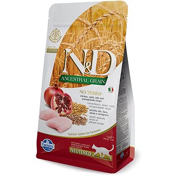 N&D low grain cat neutered chicken & pomegranate 1,5 kg (8010276030481)