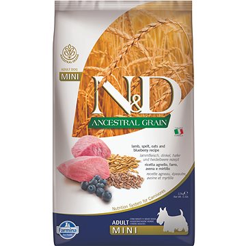N&D low grain dog adult mini lamb & blueberry 2,5 kg (8010276022103)
