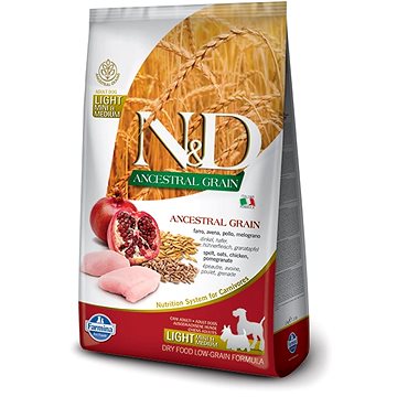 N&D low grain dog light M/L chicken&pomegranate 12 kg (8010276030511)