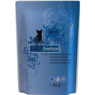 Catz finefood s drůbežím a garnáty 85 g (4260101762245)