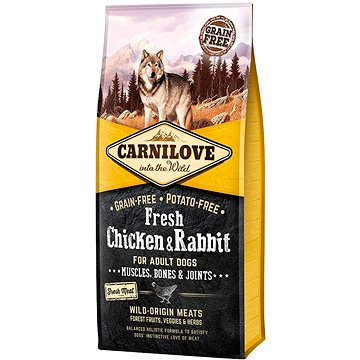 Carnilove fresh chicken & rabbit muscles, bones & joints for adult dogs 12 kg (8595602527526)