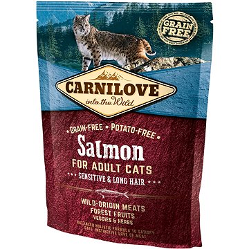 Carnilove salmon for adult cats – sensitive & long hair 400 g (8595602512294)