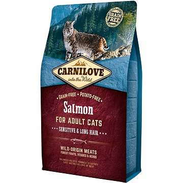 Carnilove salmon for adult cats – sensitive & long hair 2 kg (8595602512287)