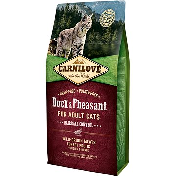 Carnilove duck & pheasant for adult cats – hairball control 6 kg (8595602512331)