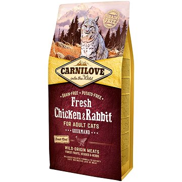 Carnilove fresh chicken & rabbit gourmand for adult cats 6 kg (8595602527410)