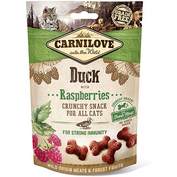 Carnilove cat crunchy snack duck with raspberries with fresh meat 50 g (8595602527199)