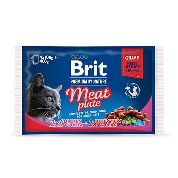 Brit Premium Cat Pouches Meat Plate 400 g (4 × 100 g) (8595602506262)