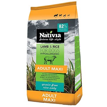 Nativia Adult maxi Lamb & Rice 15 kg (8595045403630)