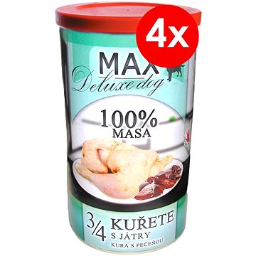 MAX deluxe 3/4 kuřete s játry 1200 g, 4 ks (8594025084401)