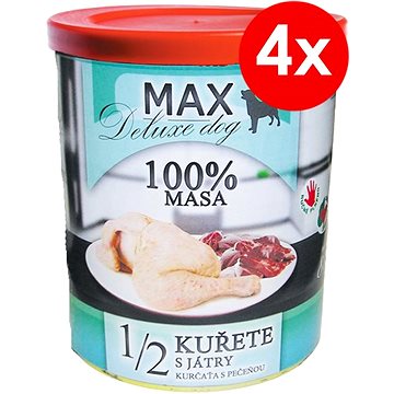 MAX deluxe 1/2 kuřete s játry 800 g, 4 ks (8594025084302)