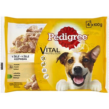Pedigree kapsičky jehněčím a kuřecím v želé 4 × 100 g (5900951261145)