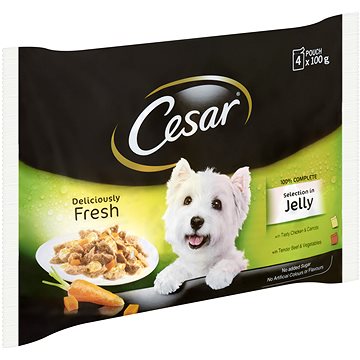 Cesar kapsička masový výběr v želé pro dospělé psy 4 × 100 g (8410136020735)