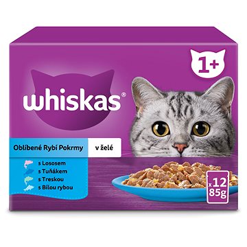 Whiskas kapsička rybí výběr v želé pro dospělé kočky 12 × 100 g (5900951276798)