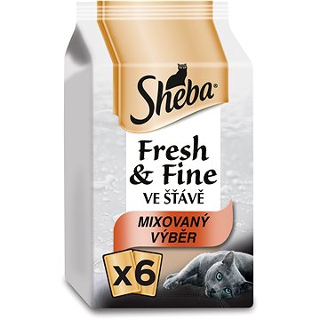 Sheba Fresh & Fine mix kuře a losos 6 × 50 g (4770608260040)