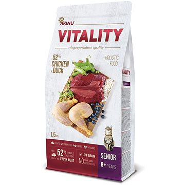 Akinu VITALITY cat senior chicken & duck 1,5 kg (8595184953188)
