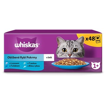 Whiskas kapsička rybí výběr v želé pro dospělé kočky 48 × 100 g (5900951276804)
