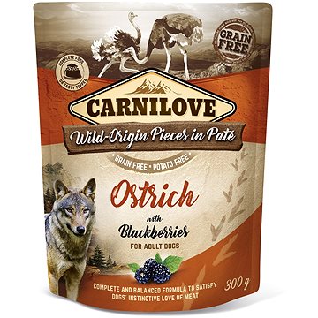 Carnilove Dog Pouch Paté Ostrich with Blackberries 300 g (8595602537655)
