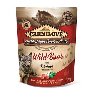 Carnilove Dog Pouch Paté Wild Boar with Rosehips 300 g (8595602537709)