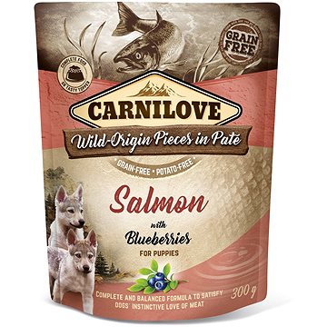 Carnilove Dog Pouch Paté Salmon with Blueberries for Puppies 300 g (8595602537730)