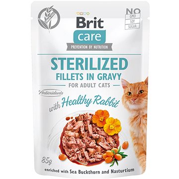 Brit Care Cat Sterilized Fillets in Gravy with Healthy Rabbit 85 g (8595602540488)