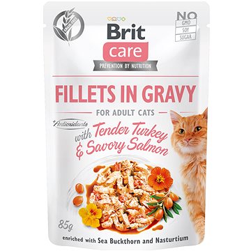 Brit Care Cat Fillets in Gravy with Tender Turkey & Savory Salmon 85 g (8595602540501)