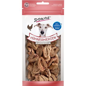 Dokas - Mrazem sušená kuřecí srdíčka pro psy 22 g (4251276204357)