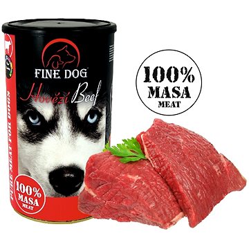 Fine Dog Konzerva hovězí 100 % masa 1200 g (8595657302109)