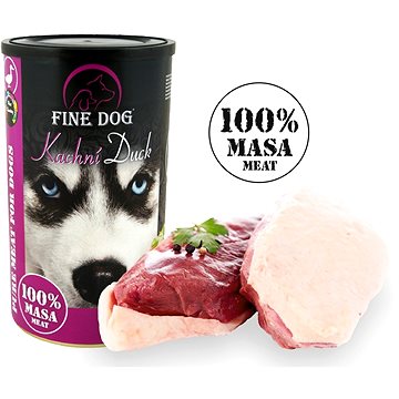 Fine Dog konzerva kachní 100 % masa 1200 g (8595657304240)