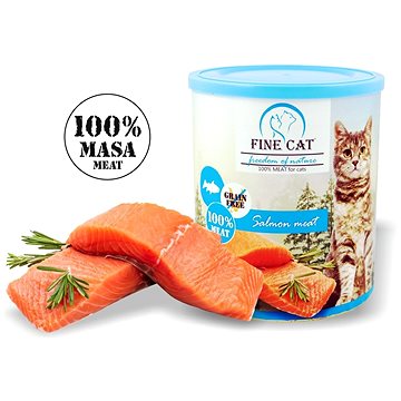Fine Cat FoN konzerva pro kočky losos 100 % masa 800 g (8595657304257)