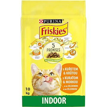 Friskies Indoor pro kočky žijící převážně v bytě s kuřetem a se zeleninou 10 kg (3222270195980)