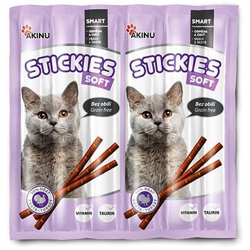 Akinu Stickies pro kočky 6 × 5 g, krůtí tyčinky (8595184932305)