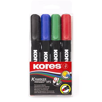 KORES K-MARKER permanentní silný - sada 4 barev (20943)