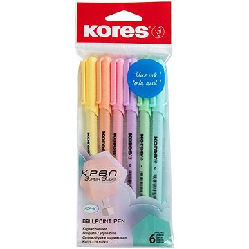 KORES K0 Pen Pastel, M-1 mm, mix barev - balení 6 ks (37066)