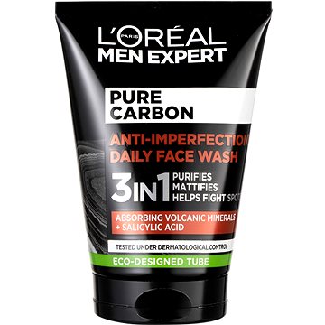 L'ORÉAL PARIS Men Expert Pure Carbon 3v1 Face Wash 100 ml (3600523979226)