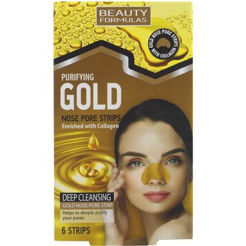 BEAUTY FORMULAS Zlaté čistící pásky na nos 6 ks (5012251013000)