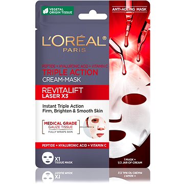 L'ORÉAL PARIS Revitalift Laser X3 Pleťová maska proti stárnutí s trojím účinkem 28 g (3600524050931)