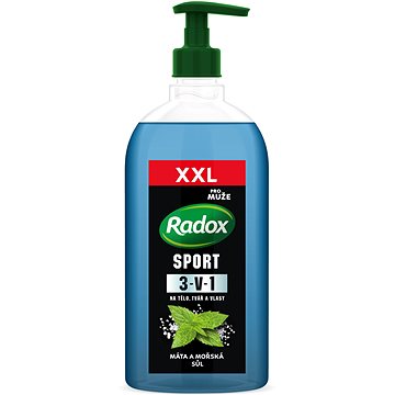 Radox Sport 3v1 pánský sprchový gel na tělo, tvář a vlasy 750ml (8710522594094)