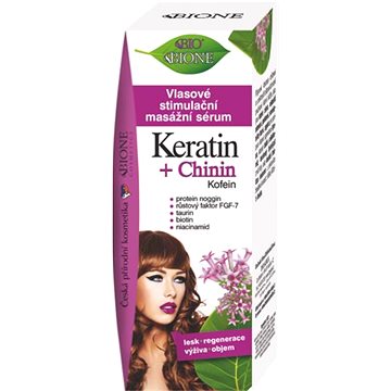 BIONE COSMETICS Bio Chinin a Keratin Vlasové stimulační masážní sérum 215 ml (8595061612887)