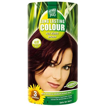 HENNAPLUS Přírodní barva na vlasy ČERVENĚ FIALOVĚ HNĚDÁ 4.67, 100 ml (8710267491474)