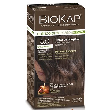 BIOKAP Delicato Rapid Barva na vlasy - 5.0 Kaštanová světlá přírodní 135 ml (8030243015266)