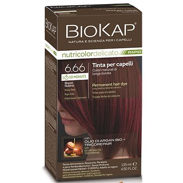 BIOKAP Delicato Rapid Barva na vlasy - 6.66 Rubínově červená 135 ml (8030243021182)