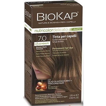 BIOKAP Delicato Rapid Barva na vlasy - 7.0 Střední blond přírodní 135 ml (8030243015280)