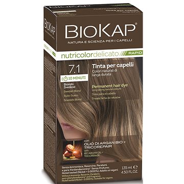BIOKAP Delicato Rapid Barva na vlasy - 7.1 Střední blond studená 135 ml (8030243025678)