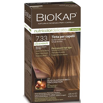 BIOKAP Delicato Rapid Barva na vlasy - 7.33 Blond zlatá pšenice 135 ml (8030243021168)
