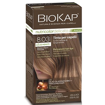 BIOKAP Delicato Rapid Barva na vlasy - 8.03 Přírodní světlá blond 135 ml (8030243021175)