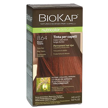 BIOKAP Nutricolor Delicato Barva na vlasy - 8.64 Tizianově červená 140 ml (8030243022752)