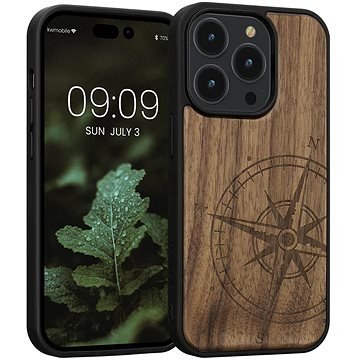 KW Germany Kryt z pravého dřeva pro iPhone 14 Pro - kompas (59126.01)