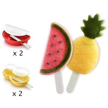Lékué Tvořítka na nanuky ve tvaru ananasů a melounů Ananas 2ks & Watermelon 2ks (3400260SURU150)